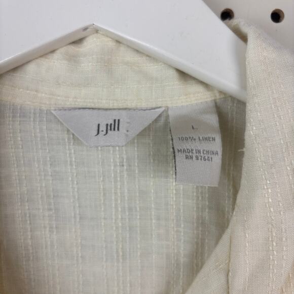 J.Jill Linen Button-Down Butter Yellow Women’s L — Coastal Chic - Picture 4 of 5